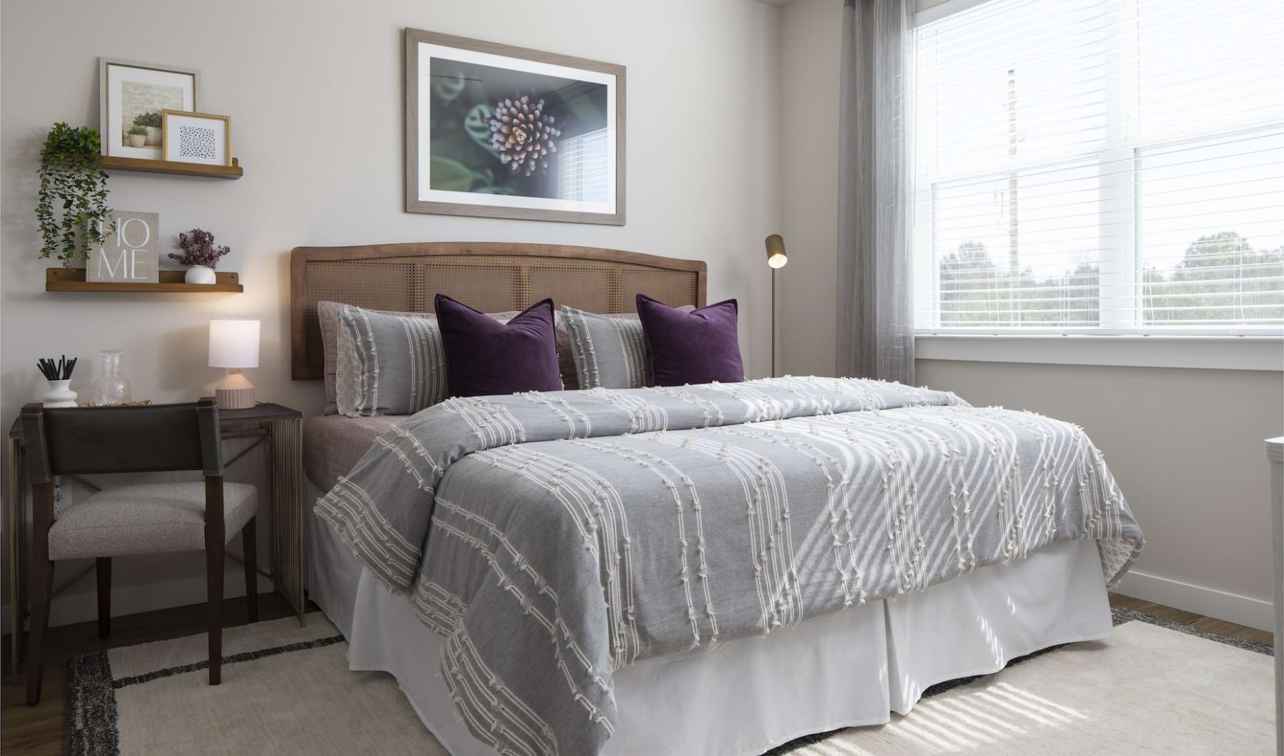 Bedroom bedroom with bed and desk